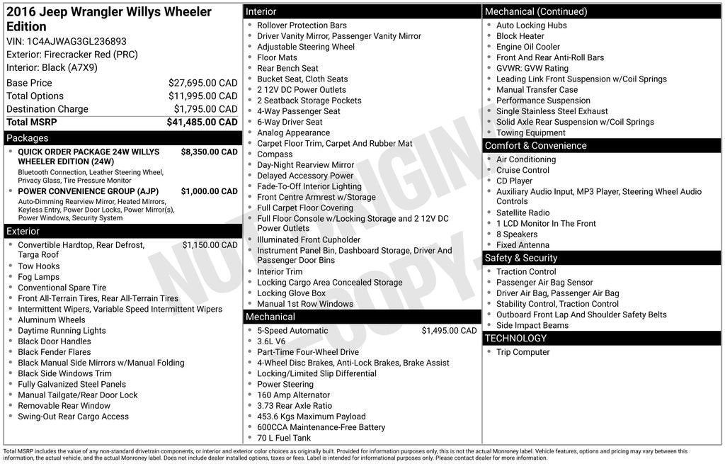 2016 Jeep Wrangler Sport