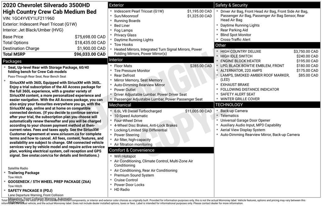 2020 Chevrolet Silverado 3500 HD High Country