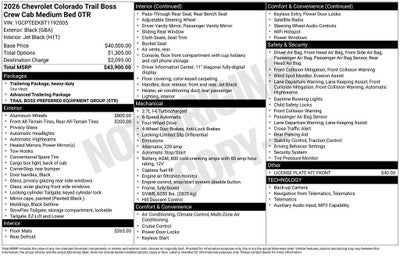 2026 Chevrolet Colorado Trail Boss