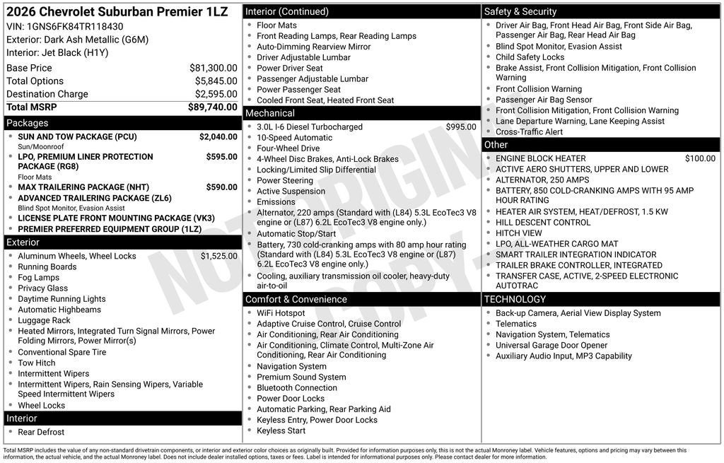 2026 Chevrolet Suburban Premier