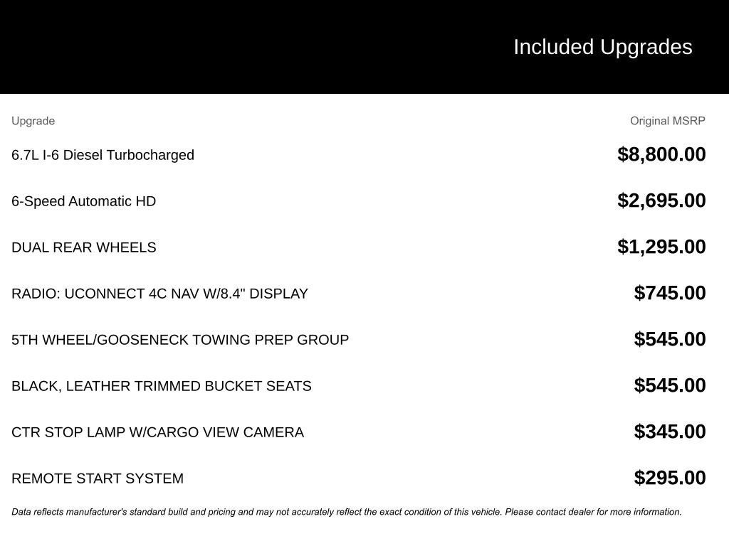 2018 RAM 3500 Laramie Crew Cab 4x4 8' Box
