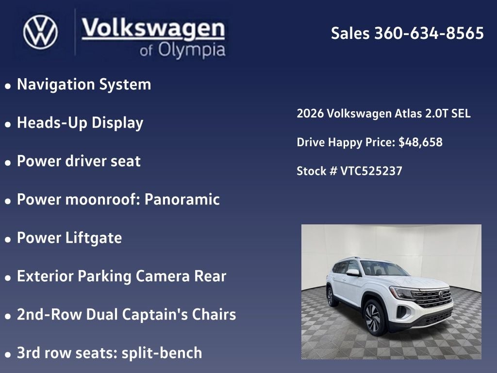 2026 Volkswagen Atlas 2.0T SEL