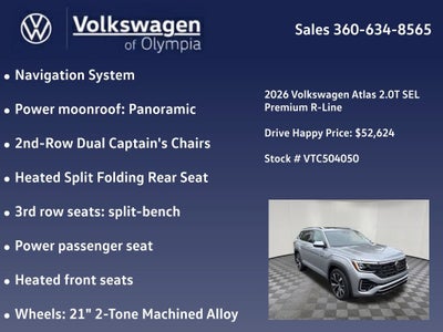 2026 Volkswagen Atlas 2.0T SEL Premium R-Line
