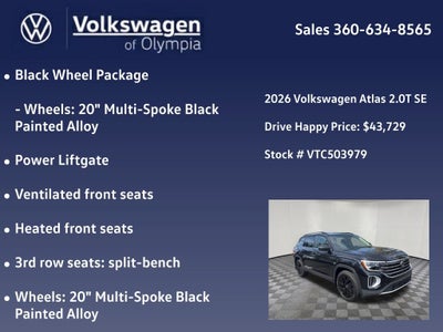 2026 Volkswagen Atlas 2.0T SE w/Technology