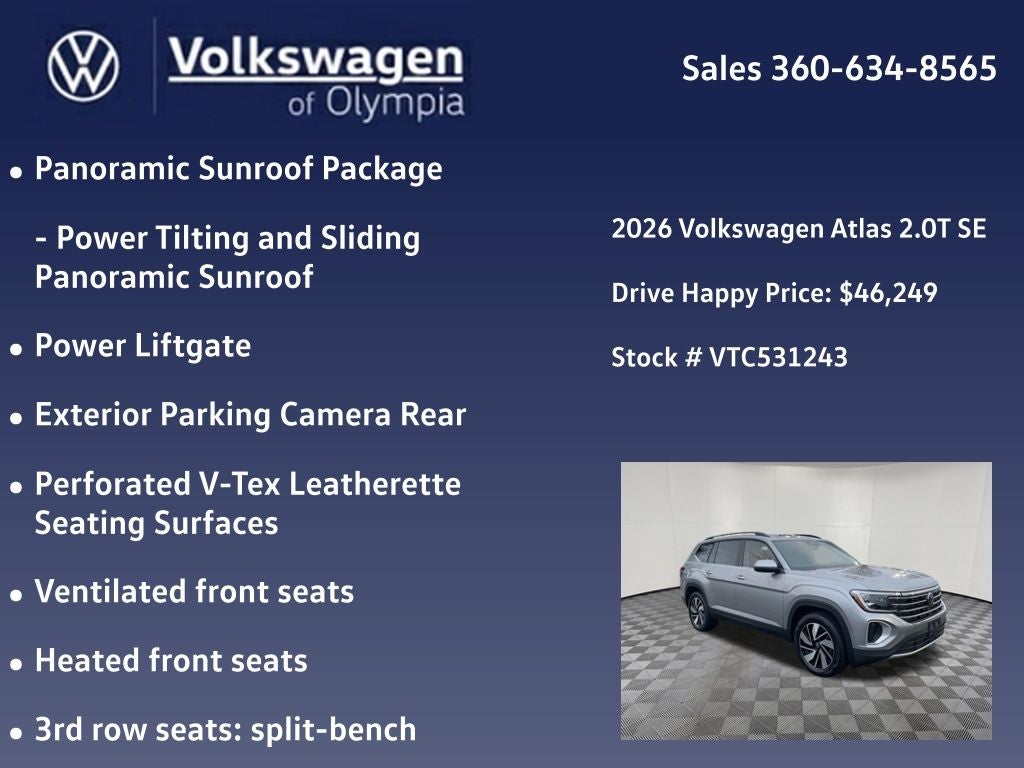2026 Volkswagen Atlas 2.0T SE w/Technology