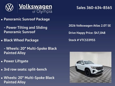 2026 Volkswagen Atlas 2.0T SE w/Technology