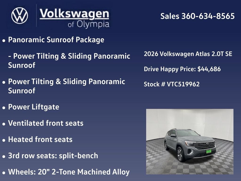 2026 Volkswagen Atlas 2.0T SE w/Technology