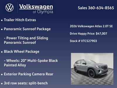 2026 Volkswagen Atlas 2.0T SE w/Technology