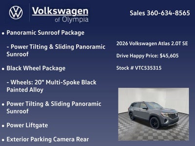 2026 Volkswagen Atlas 2.0T SE w/Technology