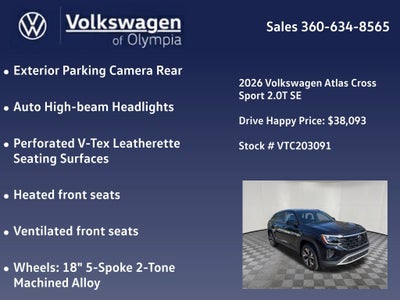 2026 Volkswagen Atlas Cross Sport 2.0T SE