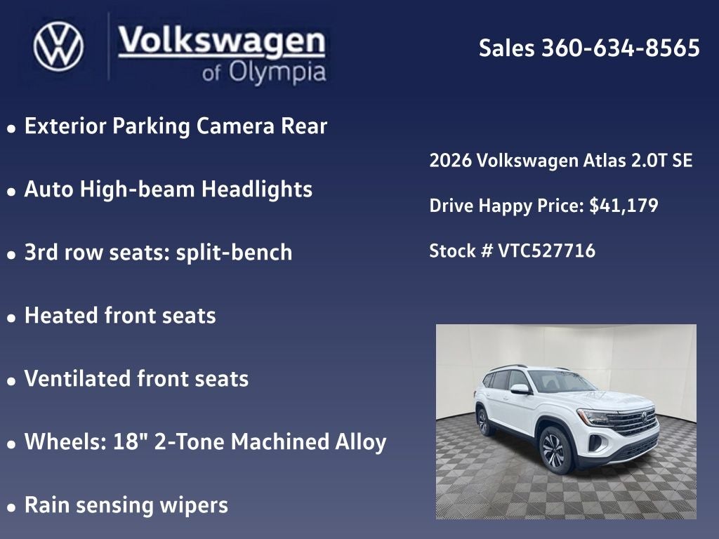 2026 Volkswagen Atlas 2.0T SE