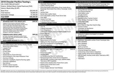 2018 Chrysler Pacifica Touring L