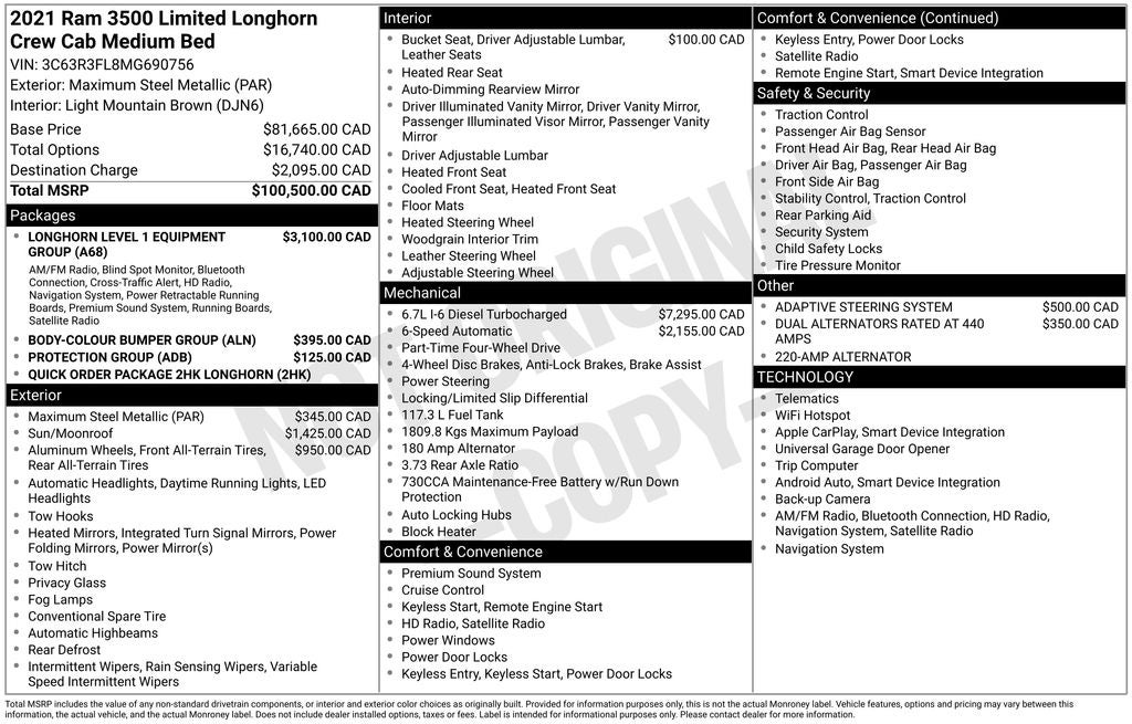 2021 RAM 3500 Limited Longhorn