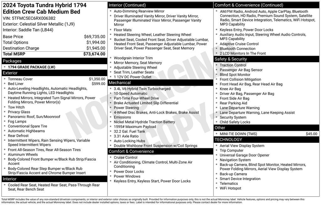 2024 Toyota Tundra Hybrid 1794 Edition