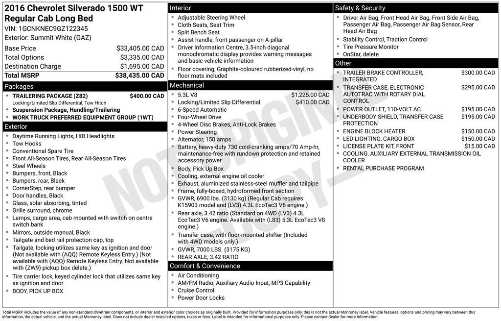 2016 Chevrolet Silverado 1500 WT