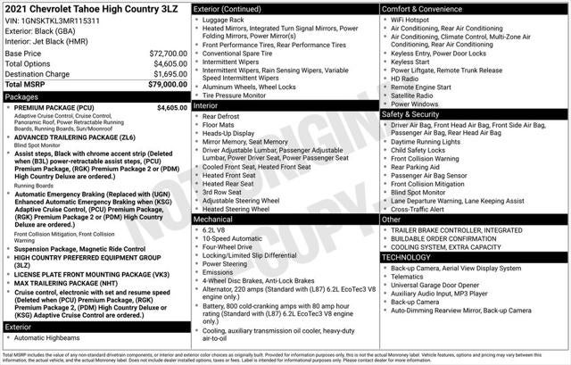 2021 Chevrolet Tahoe High Country