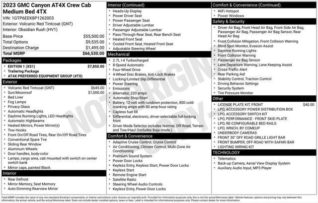 2023 GMC Canyon AT4X