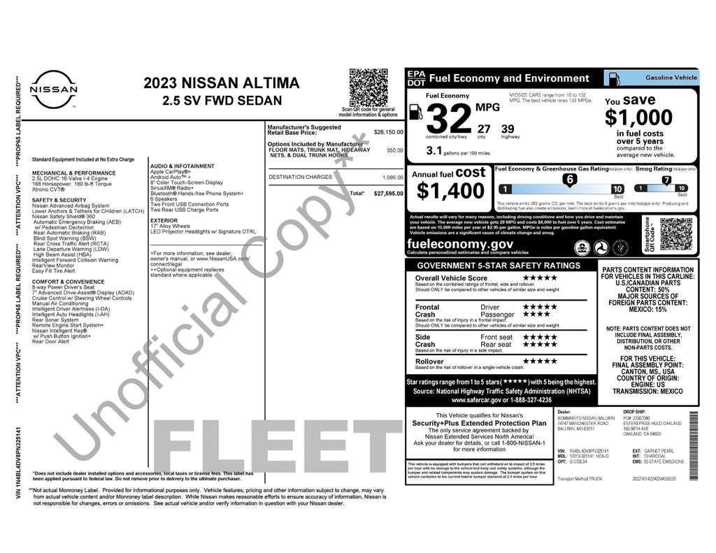 2023 Nissan Altima 2.5 SV