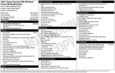 2021 Toyota Tacoma TRD Off-Road V6