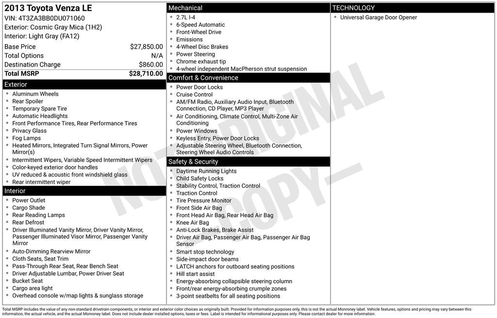 2013 Toyota Venza XLE