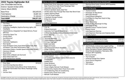 2022 Toyota Highlander XLE