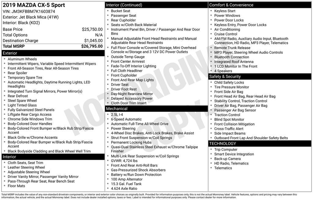 2019 Mazda Mazda CX-5 Sport