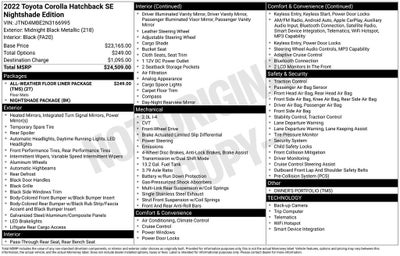 2022 Toyota Corolla Hatchback SE Nightshade Edition
