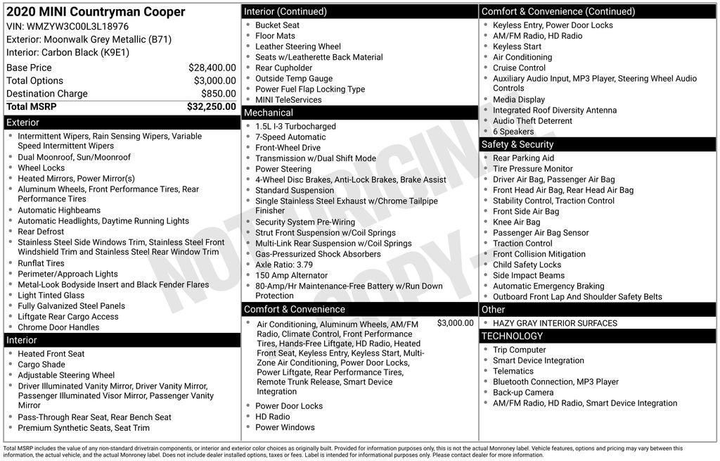 2020 MINI Cooper Countryman Signature