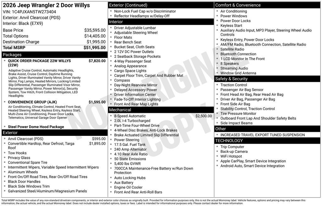 2026 Jeep Wrangler Willys