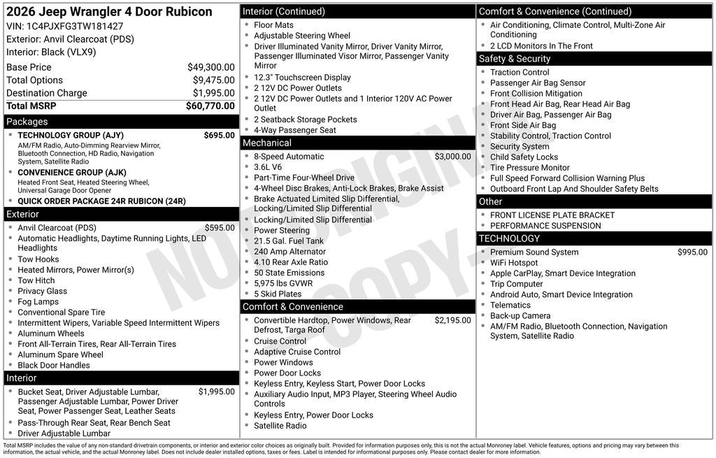 2026 Jeep Wrangler WRANGLER 4-DOOR RUBICON