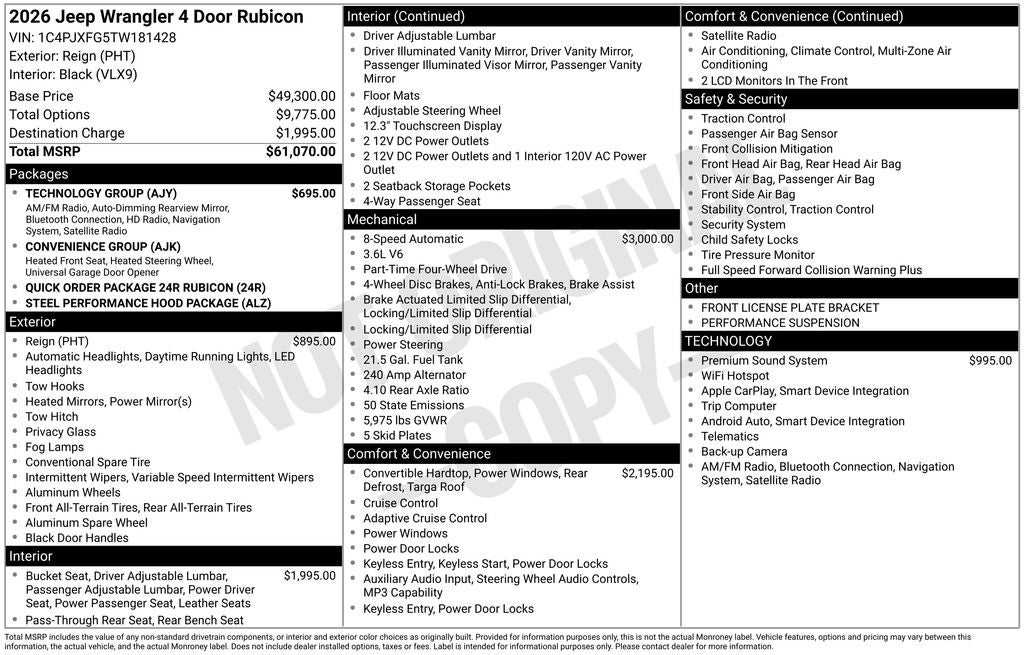 2026 Jeep Wrangler WRANGLER 4-DOOR RUBICON