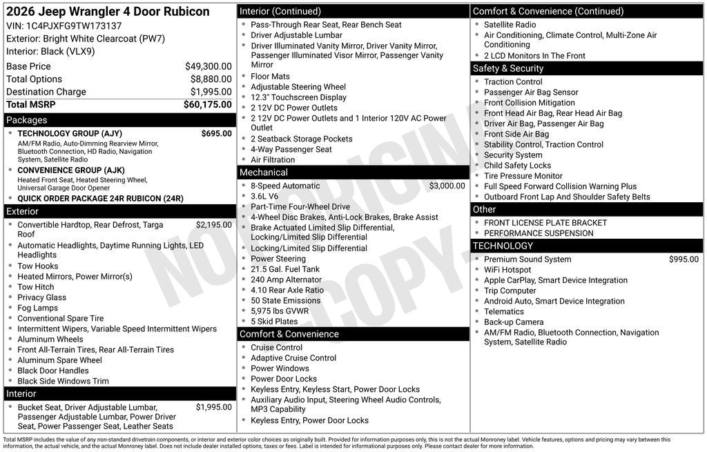 2026 Jeep Wrangler WRANGLER 4-DOOR RUBICON