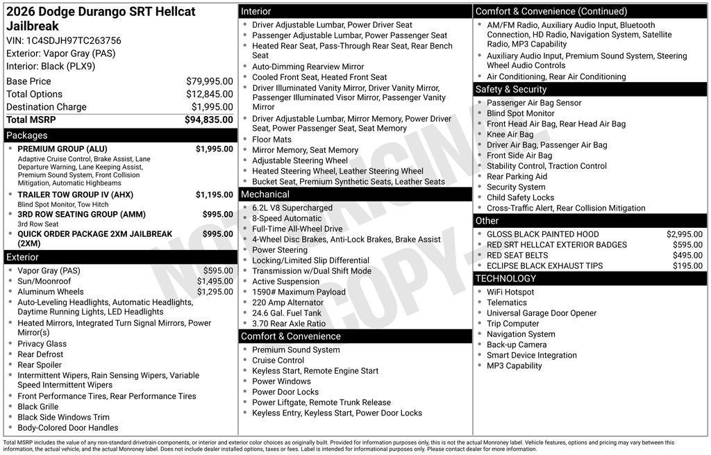 2026 Dodge Durango SRT Hellcat