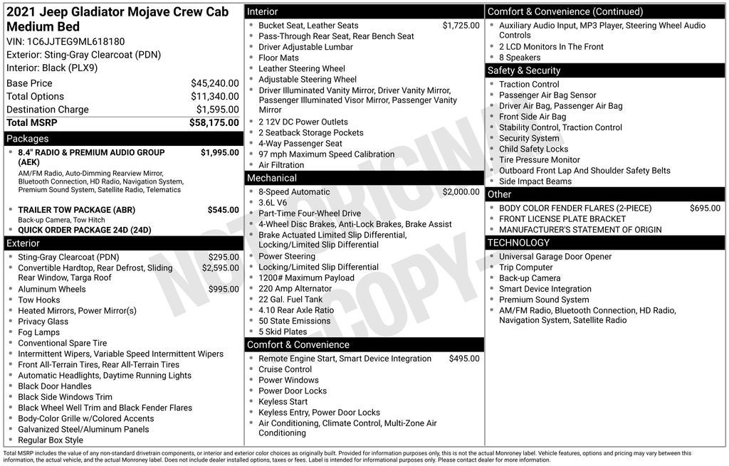 2021 Jeep Gladiator Mojave 4x4