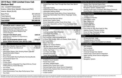 2019 RAM 1500 Limited Crew Cab 4x4 6'4' Box