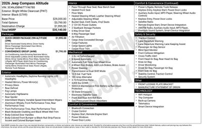 2026 Jeep Compass COMPASS LATITUDE ALTITUDE 4X4