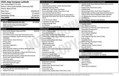 2026 Jeep Compass COMPASS LATITUDE ALTITUDE 4X4