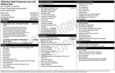 2026 RAM Ram 2500 RAM 2500 TRADESMAN CREW CAB 4X4 6'4' BOX