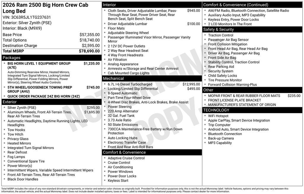 2026 RAM 2500 Big Horn