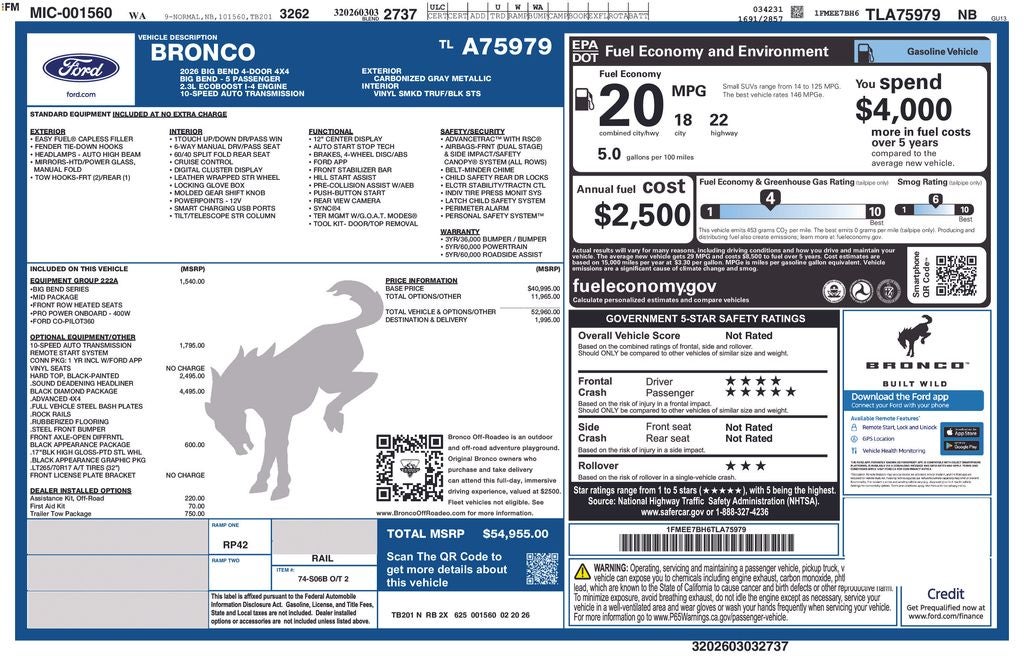 2026 Ford Bronco Big Bend