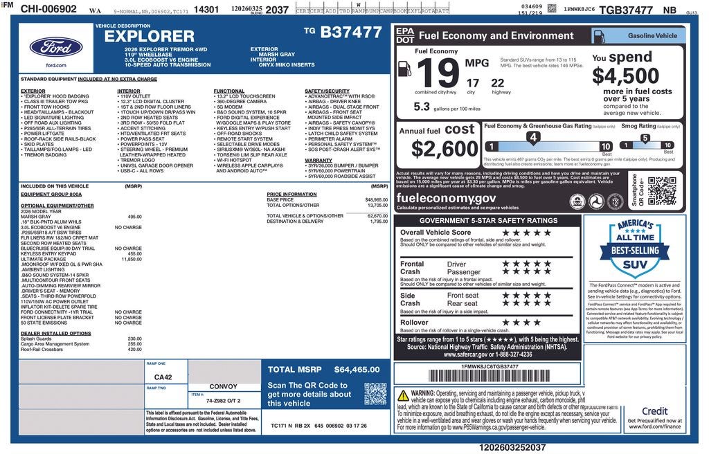 2026 Ford Explorer Tremor
