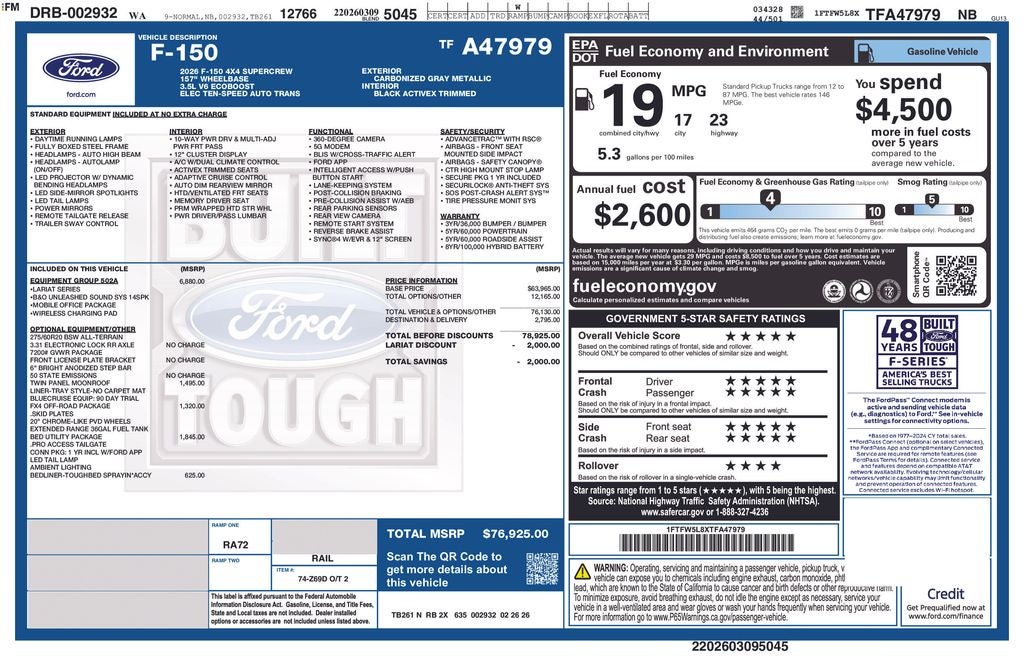 2026 Ford F-150 Lariat