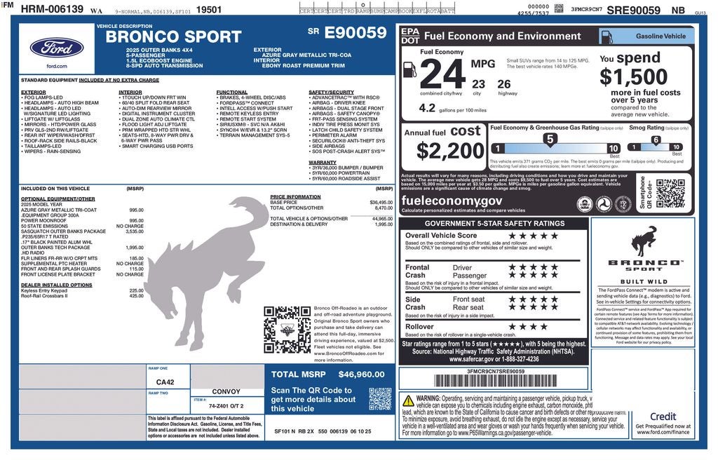 2025 Ford Bronco Sport Outer Banks