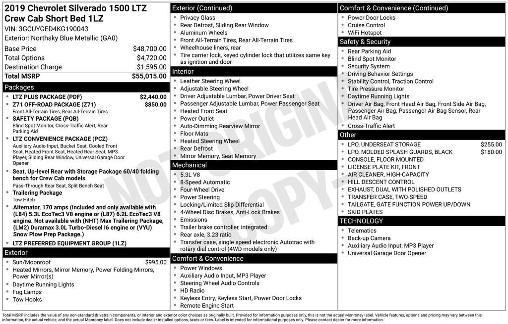 2019 Chevrolet Silverado 1500 LTZ