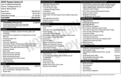 2025 Toyota Camry LE