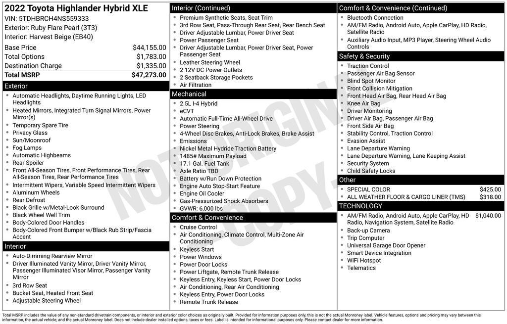 2022 Toyota Highlander Hybrid XLE